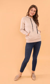 SYDNEY Pocket Knit Hoodie (Beige)