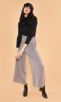 CLOVER Front-Pocket Flowy Pants (Grey)
