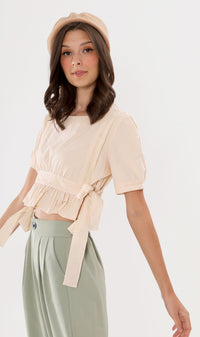 CALISTA Ruffled Prairie Top (Cream)