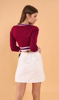 CAMILA Cropped Knit Sweater (Ox blood)