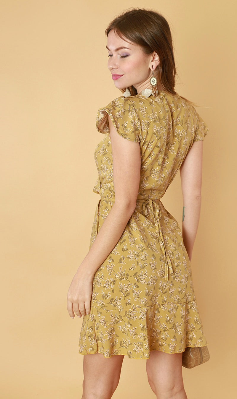 AMBROSIA Wraparound Dress (Mustard)