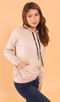 SYDNEY Pocket Knit Hoodie (Beige)