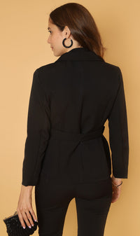 VIDA Belted Suit Set (Black)