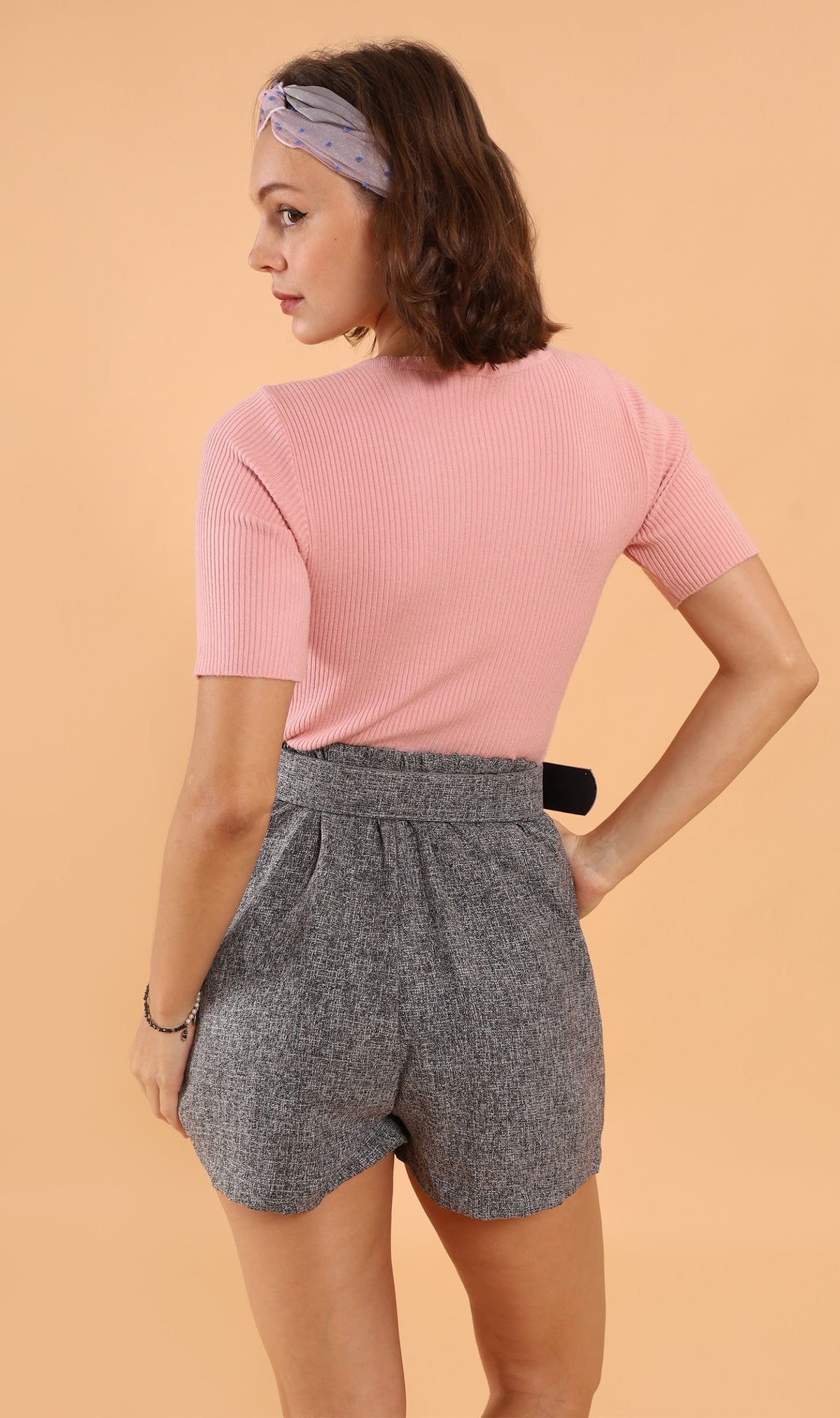 LAUREN Button-Down Knit Top (Pink)