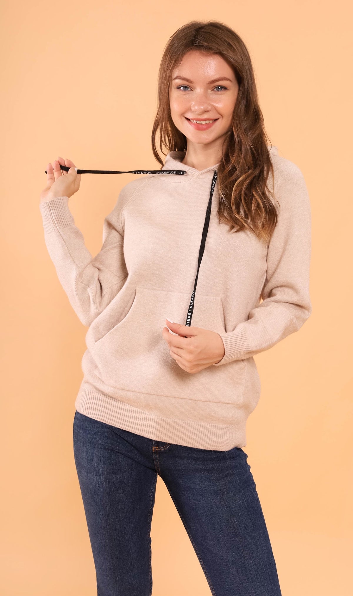 SYDNEY Pocket Knit Hoodie (Beige)